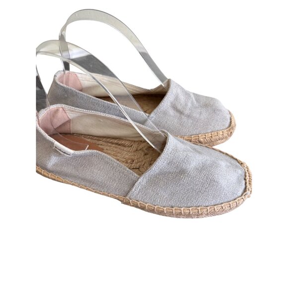 Soludos Womens Espadrille Flats Canvas Slip-On Shoes Light Gray Size 7 - Picture 4 of 12